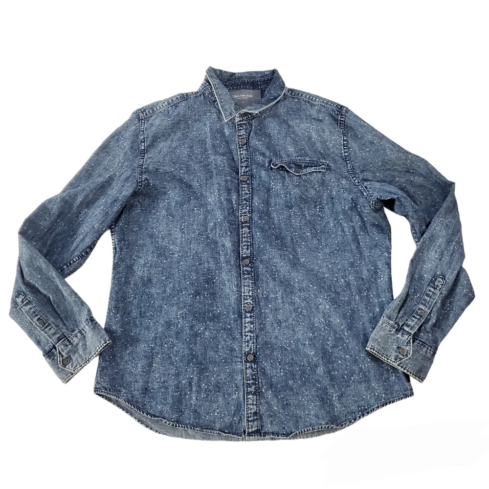 Calvin Klein Jeans Buttons Up 100% Cotton Shirt Size XL - Picture 1 of 8